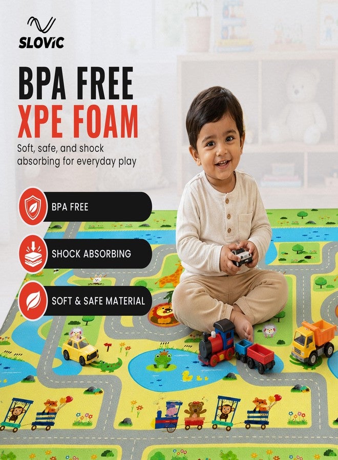 Slovic Baby Mats for Floor [180 x 150 CM] | Waterproof 6 MM Thickness Baby Play Mat for 0 to 2 Years | Foldable & Portable Floor Mat for Kids Playing - Image 2