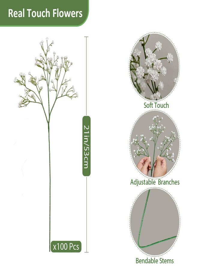 Cherica 100 Pcs Baby Breath Artificial Flowers, Fake Babys Breath Gypsophila Flowers Bulk, Realistic Artificial Flowers Bouquet Flores Artificiales para Decoracion for Wedding Party Home Decoration - Image 2
