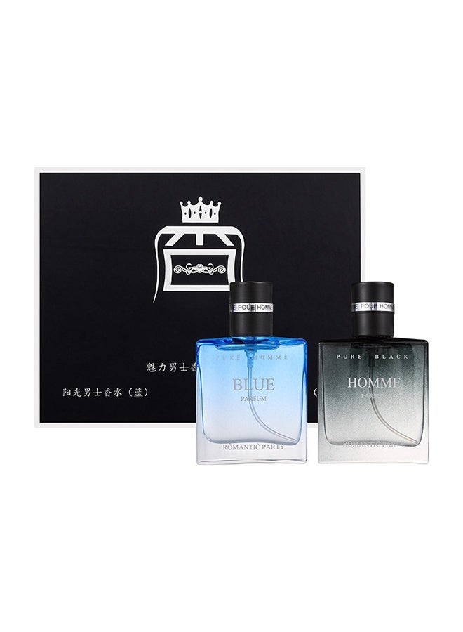 MARK HIM Men's 2 PCS Perfume Gift Set, Blue Parfum Aquatic Citrus & Pure Black Homme Woody Cedar Long Lasting Eau de Parfum Duo, Versatile Day Night Scents for Men - Image 1