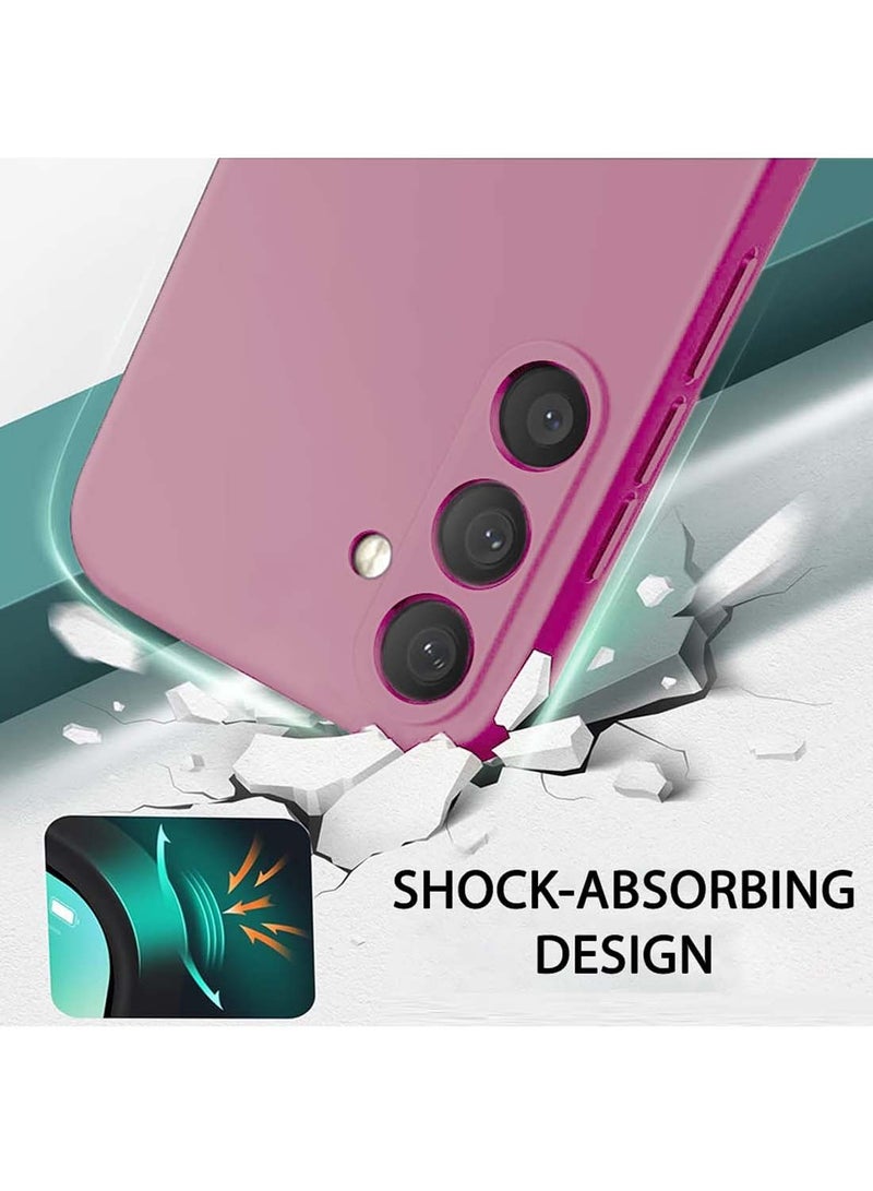 Wtech Samsung Galaxy S24 FE 5G 2024 Premium Liquid Silicone Case Cover - Pink - Image 4