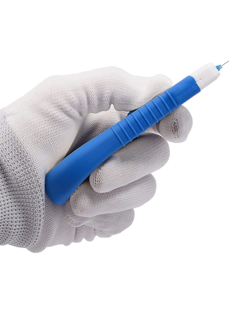 Ceramic Scraper, Ceramic Scraper Car Sticker Remover Glass Stove Top Razor Scraper Label,Glue,Paint,Adhesive Remover Tool + 10pcs Stainless Steel Razor Blades (Blue) - Image 4