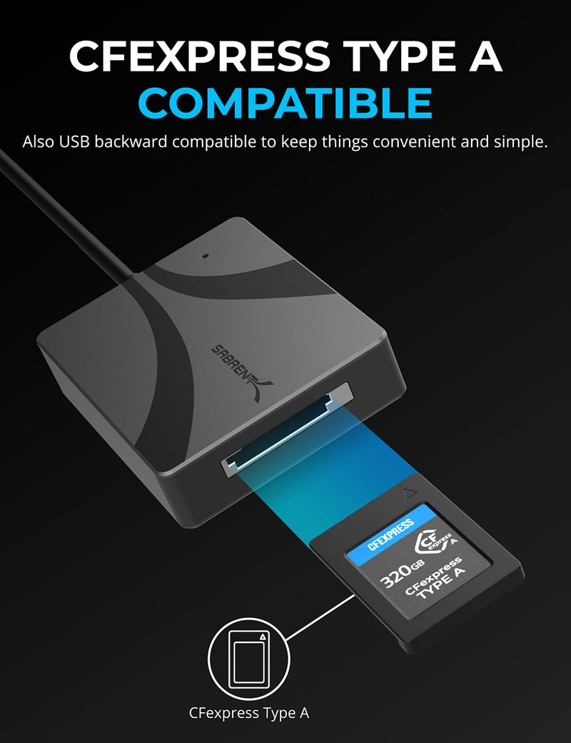 SABRENT USB Type C CFexpress Type A Card Reader [CR-CFXA] - Image 4