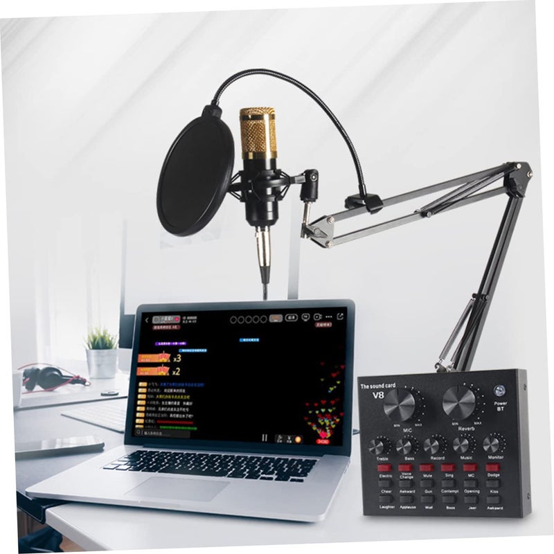 Live Sound Card Set with 800 Condenser Microphone USB Audio Mixer for Streaming Podcast Recording - Image 4