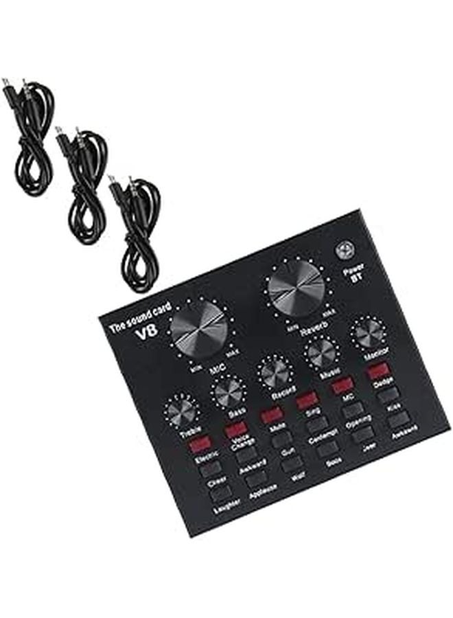 Live Sound Card Set with 800 Condenser Microphone USB Audio Mixer for Streaming Podcast Recording - Image 1