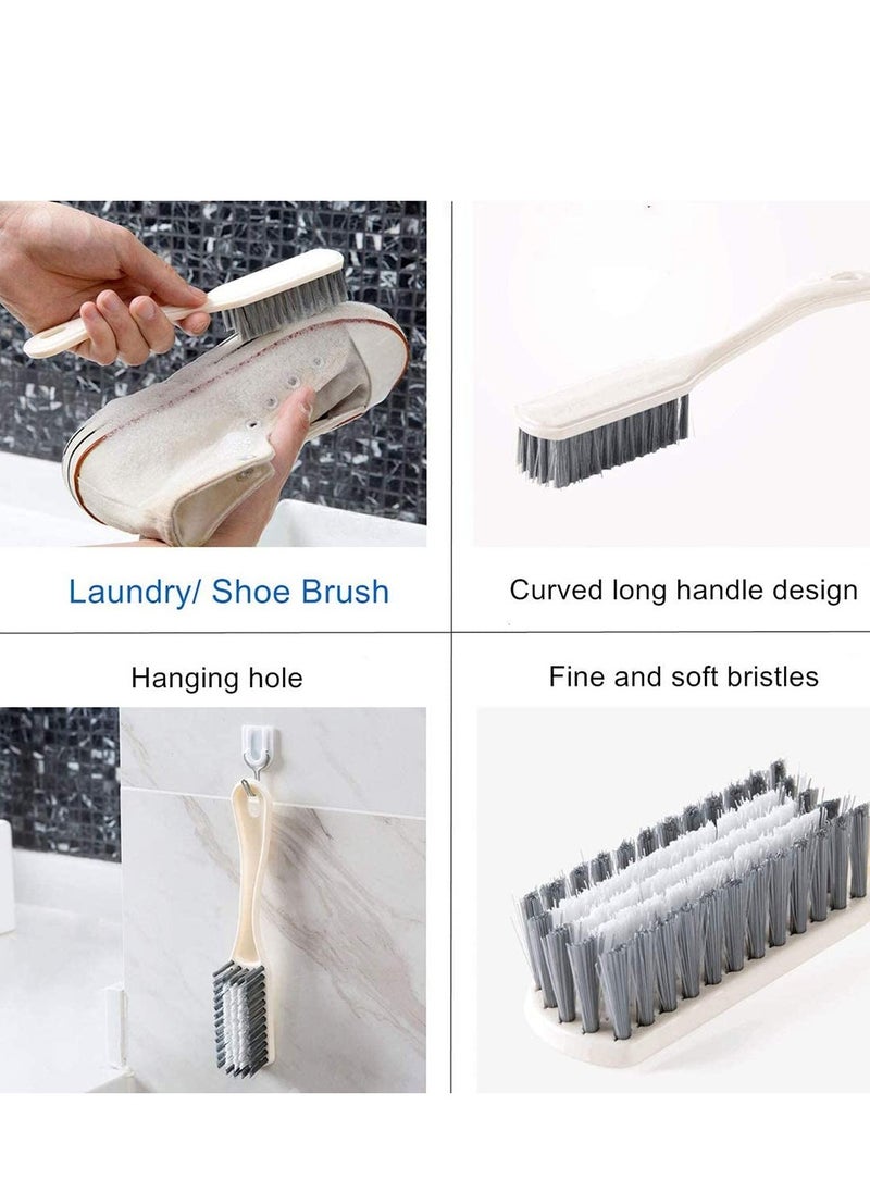 SYOSI - Dish Brush Steel Ball Pot Brush Kitchen Crevice Cleaning Brush with Scraper Bathroom Scrub Brush 5PCS Handle Brushes - Image 1