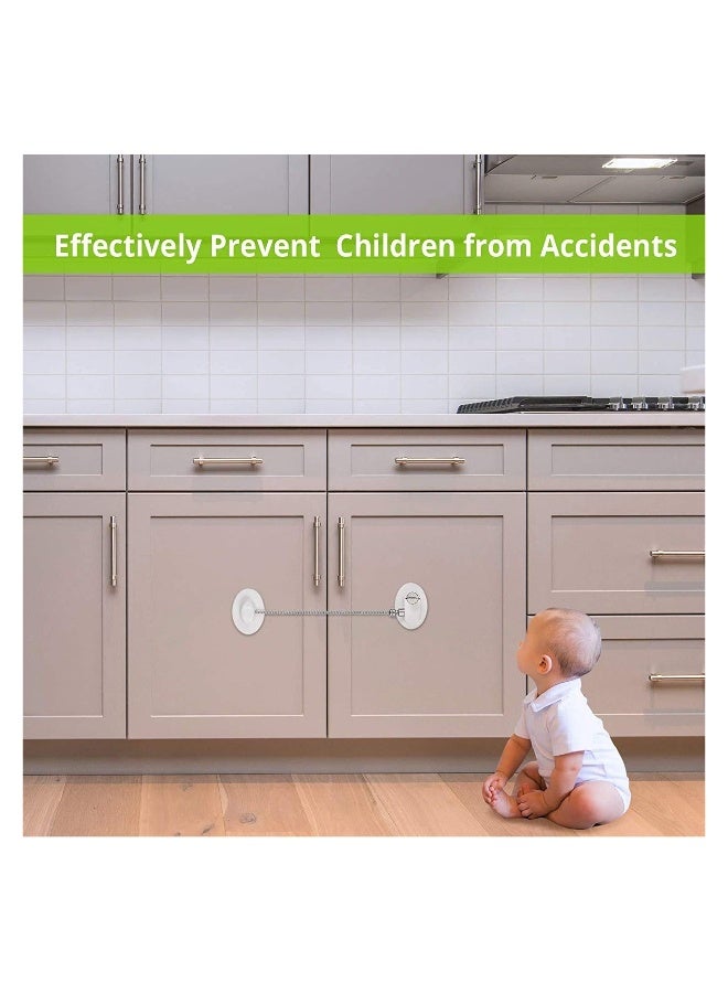 2Pack Fridge Locks Refrigerator Lock Freezer Locks with 4 Keys Baby Safety Door Lock Window Locks Strong 3M Adhesive No Drill Childproof Lock Fridge Door Cabinet Drawer Locks -White - Image 3