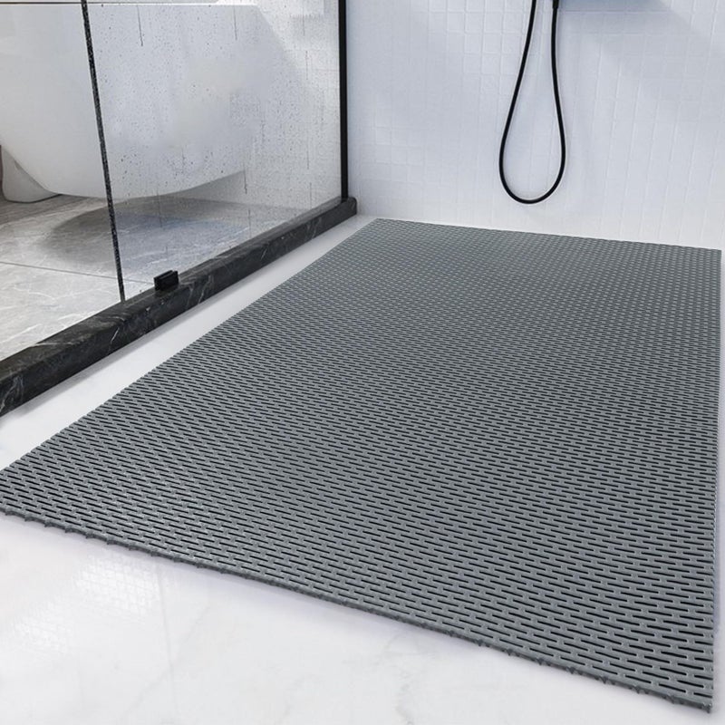HOMBYS 47 x 32 Extra Large Shower Mat for Shower Stall Tub Non Slip Bath Mat Bathroom Accessories PVC Mats for Shower and Bathroom Quick Drying Gray 47x32