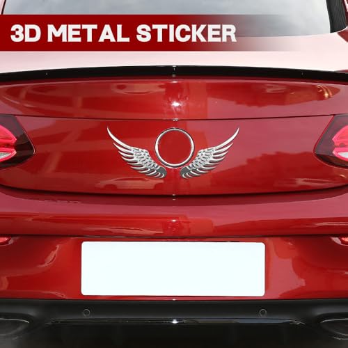 Middrivr 1Pair 3D Angel Wings Emblem, Auto Car Badge Decals, Car Exterior Emblems Badge for Fender Bumper Decoration, Universal Car Accessories for Jeep Dodge Chevy Nissan Ford Honda Toyota - Image 3
