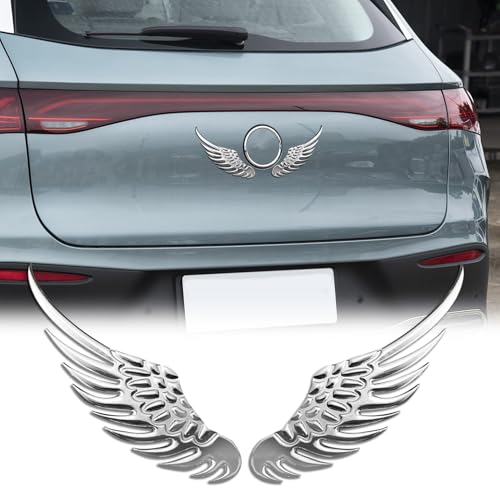 Middrivr 1Pair 3D Angel Wings Emblem, Auto Car Badge Decals, Car Exterior Emblems Badge for Fender Bumper Decoration, Universal Car Accessories for Jeep Dodge Chevy Nissan Ford Honda Toyota - Image 1