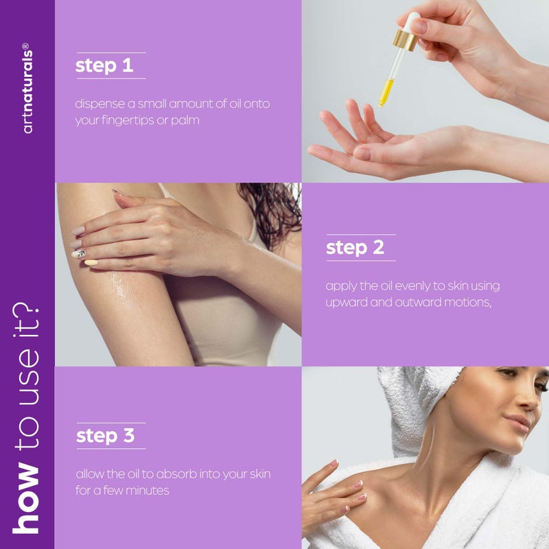 Artnaturals Organic Lavender + Jasmine Face Oil 4.0oz - for Body & Hair - 100% Natural, Moisturize, Rejuvenate & Enhance your skin - Anti-Aging Moisturizer Facial Oil for Fine Lines, Scars & Wrinkles - Image 5