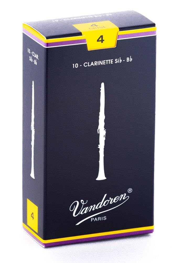Vandoren CR104 Bb Clarinet Traditional Reeds Strength 4; Box of 10 - Image 1