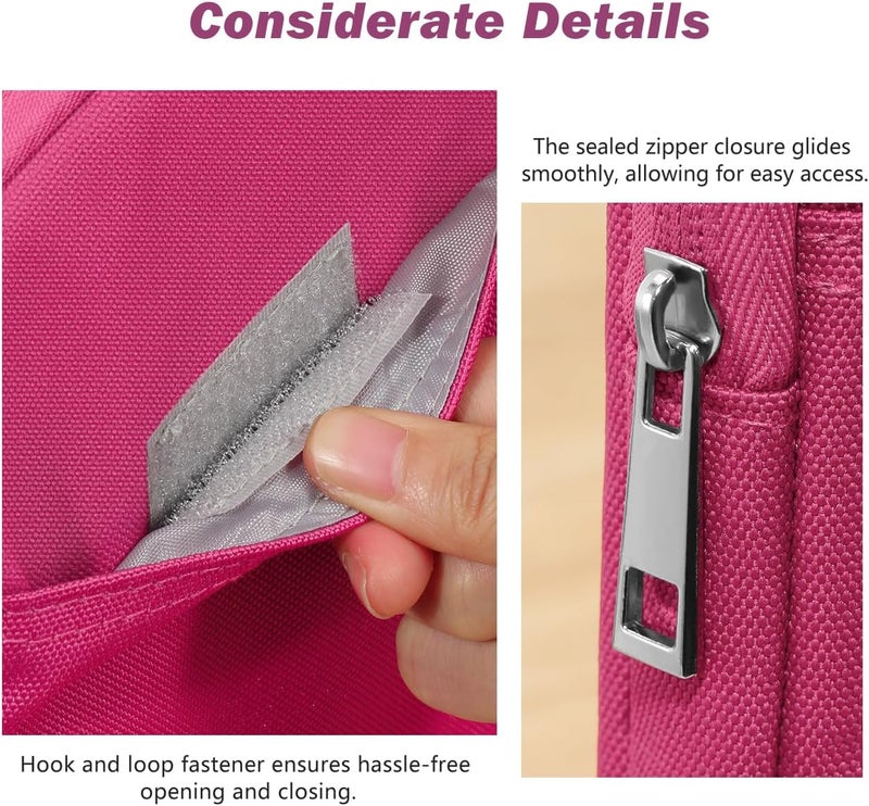 Dadanism 6-7 Inch Padded Sleeve for 7" Kindle Colorsoft Signature Edition and All-New Kindle Paperwhite, Protective Sleeve Pouch Bag Carrying Case for 6" Kindle/Kindle Oasis/Kobo E-Reader, Raspberry - Image 5