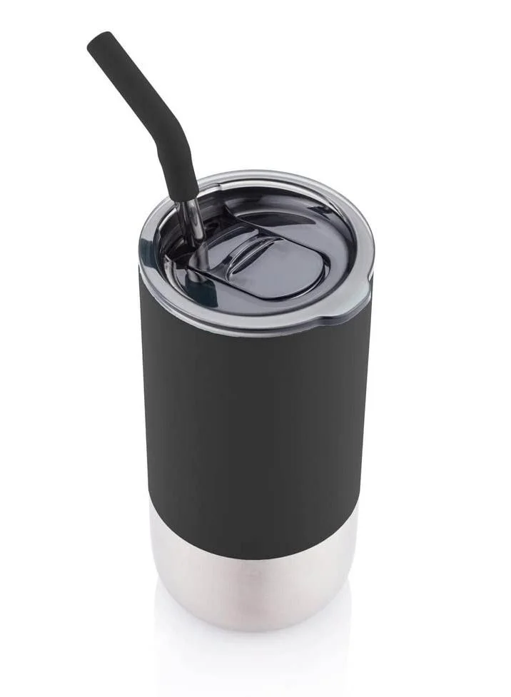 Hans Larsen Stainless Steel Vacuum Insulated Tumbler with Reusable Straw (540 ml)