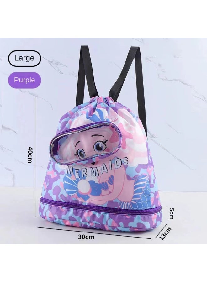 Children's Swimming Storage Bag Dry And Wet Separation Toiletry Bag Beach Storage Drawstring Travel Simple Storage Backpack - Image 3