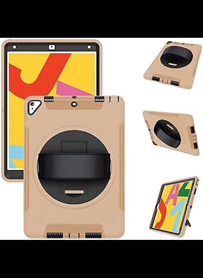 Rugged Case for iPad Mini 1/2/3, Shockproof, Impact Resistant Cover, iPad Rugged Case with Kickstand, Full Body Protective Cover for kids, Drop Protection, Golden.