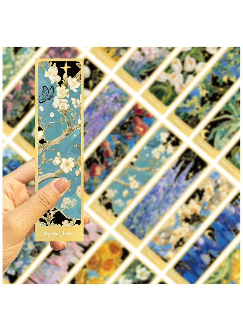 30 قطعة من علامات الكتب الزيتية على شكل زهرة، علامات كتب لطيفة للنساء، علامات كتب زهرية للقراءة، علامات كتب ملونة على شكل زهور، بطاقة علامة كتاب ورقية، علامات كتب فريدة، إكسسوارات كتب جمالية لمحبي الكتب - Image 3