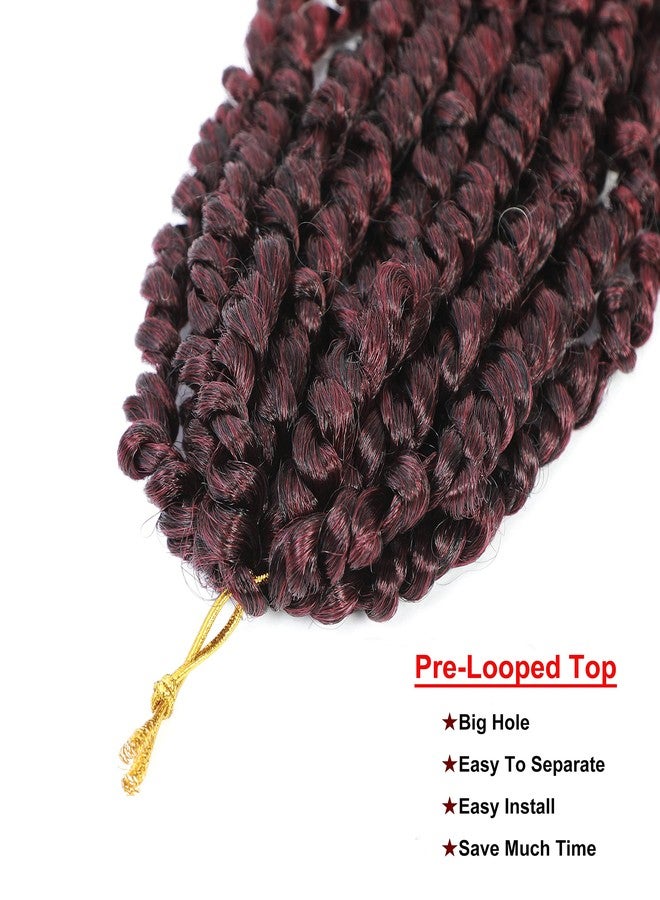 Flagship Passion Twist Hair 30 inch PreTwisted Long Passion Twist Burgundy Crochet Hair, Ombre Red 6 Packs Bohemian Crochet Pre Looped Braids Hair for Black Women Water Wave Hair Extensions - Image 3