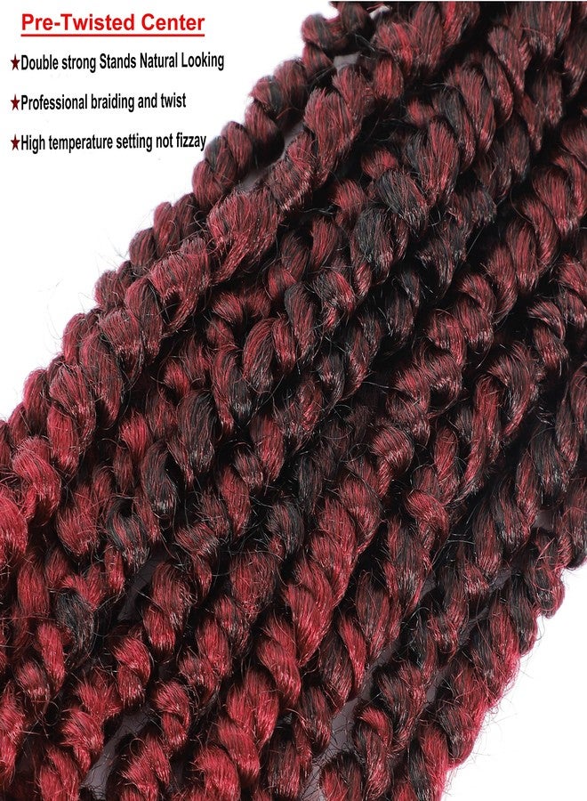 Flagship Passion Twist Hair 30 inch PreTwisted Long Passion Twist Burgundy Crochet Hair, Ombre Red 6 Packs Bohemian Crochet Pre Looped Braids Hair for Black Women Water Wave Hair Extensions - Image 4