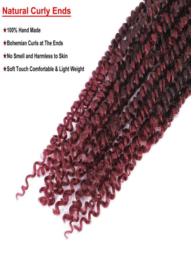 Flagship Passion Twist Hair 30 inch PreTwisted Long Passion Twist Burgundy Crochet Hair, Ombre Red 6 Packs Bohemian Crochet Pre Looped Braids Hair for Black Women Water Wave Hair Extensions - Image 5
