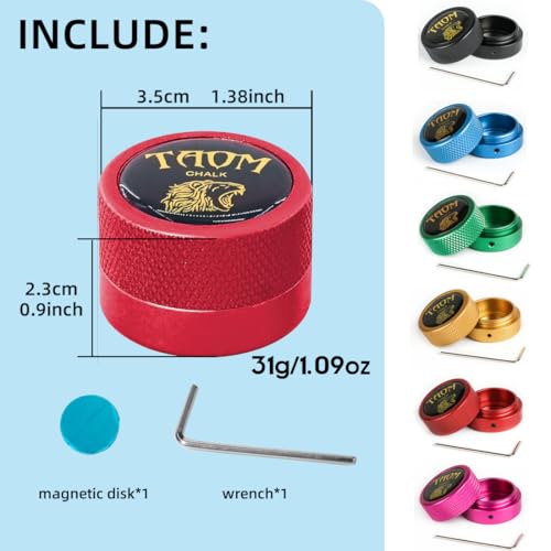 YEUEK TAOM Pool Chalk Holder Round Shaped Practical Tool Billiards Accessories Magnetic Mini Chalk Tip Case Container Round Box Billiards - Image 2