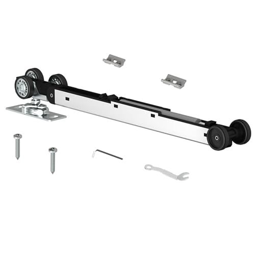 JUBEST Pocket Door Roller with 120LBS Soft Close Mechanism TwoWay Soft Close ThreeWheel Pocket Door Hanger Double Sided Pocket Door Hardware - Image 1