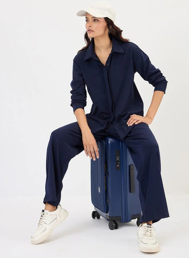 Femmella  Navy Blue Wide Leg Pants for Women | Best Price UAE