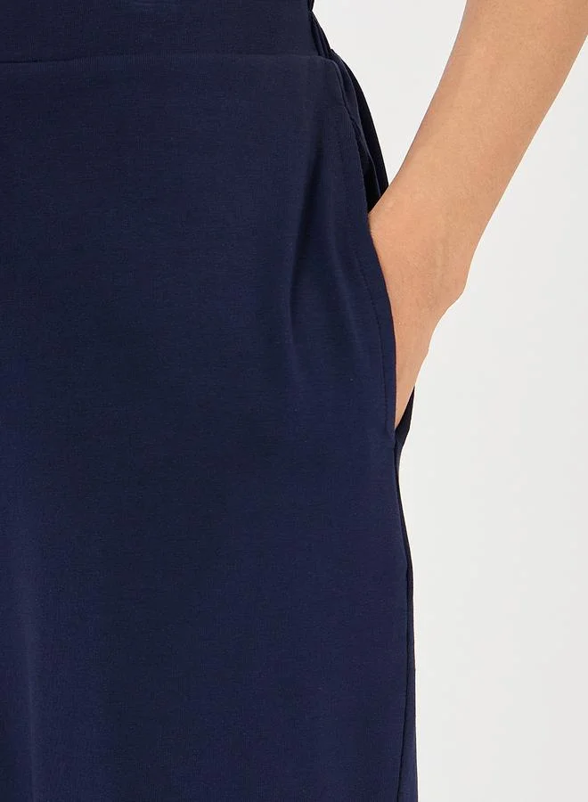 Femmella  Navy Blue Wide Leg Pants for Women | Best Price UAE