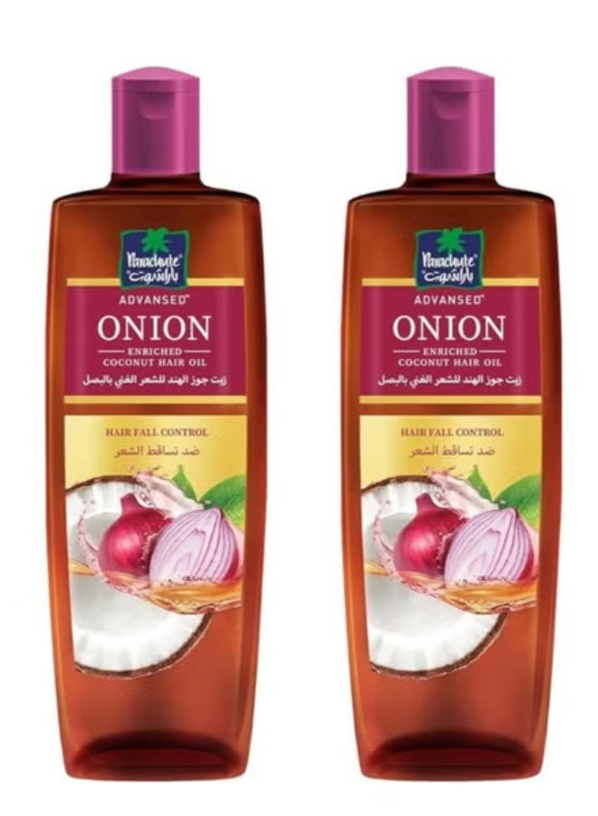 باراشوت زيت البصل المتطور لنمو الشعر، مزيج من البصل وزيت جوز الهند، يتحكم في تساقط الشعر ويعزز نموه، قطعتين 2*200 مل
