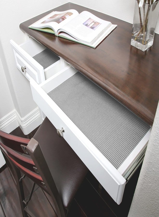 Smart Design Classic Grip Shelf Liner Bundle - 12in x 10ft (6 Rolls) - Non- Adhesive Drawer Liner with Strong Grip Helps Protect and Personalize Your Home Organization and Storage - Graphite Gray - Image 3