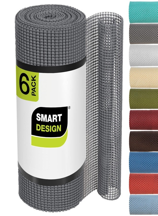 Smart Design Classic Grip Shelf Liner Bundle - 12in x 10ft (6 Rolls) - Non- Adhesive Drawer Liner with Strong Grip Helps Protect and Personalize Your Home Organization and Storage - Graphite Gray - Image 1