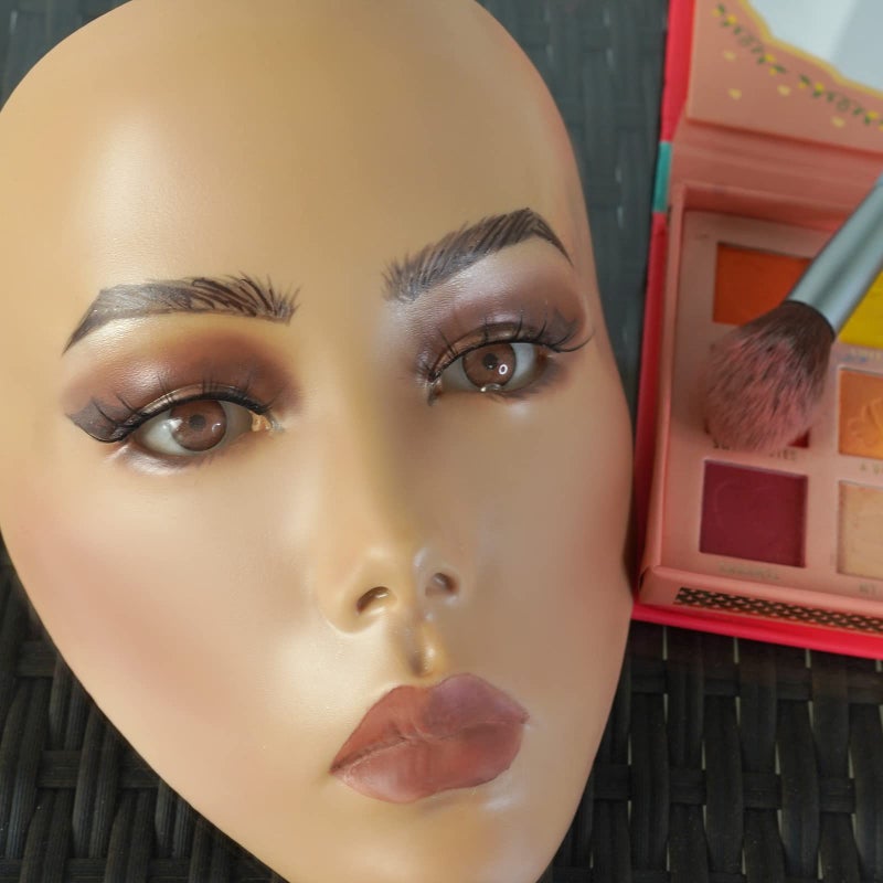 getpuchra 5D makeup Practice Face Board, Silicone Makeup Mannequin Face, Reusable Beginner Practice Eye Makeup Face, Eye Fake Silicone, Makeup Artist Full Face Practice Eyelash Eye Shadow Eyeliner Pen Simulatio - Image 5
