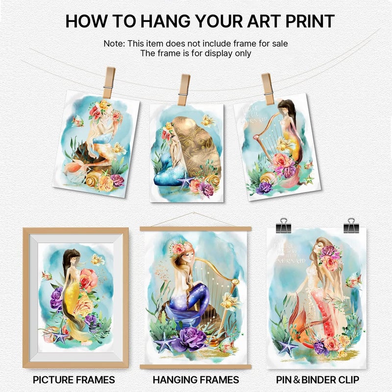 YOOOAHU Mermaid Princess Wall Decor Poster Set - Image 4