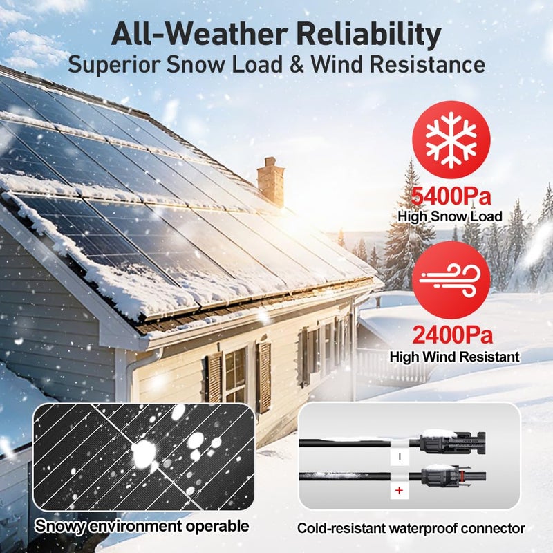 DOKIO 100W 18V Monocrystalline Solar Panel for 12V Battery Charging, Glass Module with Aluminum Frame, MC4 Connector, Pre-Drilled Holes for Rooftop, RV, Boat, Off-Grid Power - Image 3