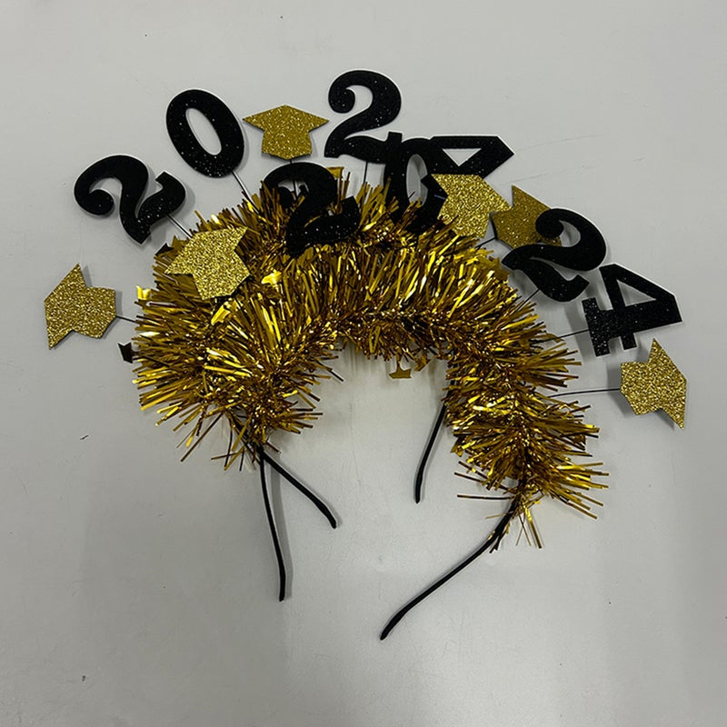 Graduation Themed Headband Sequins Headdress 2024 Grad Party Dress Costume Accessory - Image 4