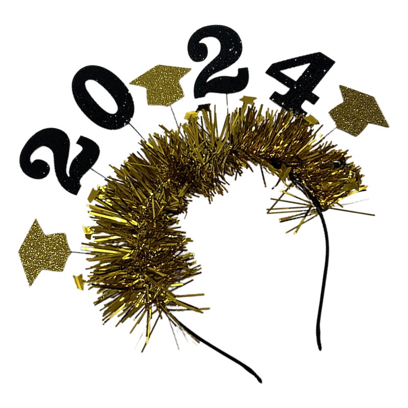 Graduation Themed Headband Sequins Headdress 2024 Grad Party Dress Costume Accessory - Image 3