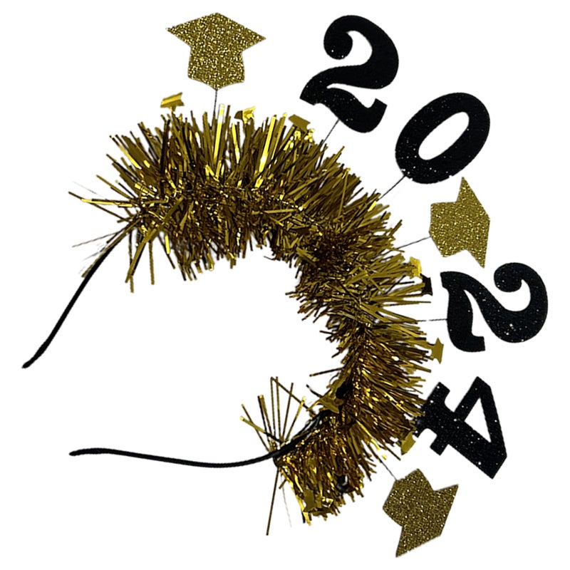 Graduation Themed Headband Sequins Headdress 2024 Grad Party Dress Costume Accessory - Image 1