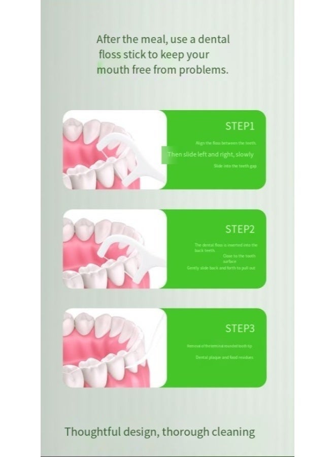 خيط أسنان وأعواد تنظيف الأسنان 450 قطعة للاستخدام العائلي – Dental Floss Picks لتنظيف ما بين الأسنان وإزالة بقايا الطعام والترسبات، تصميم رفيع ومرن للوصول إلى الفراغات الضيقة، مقبض مريح وسهل الإمساك، خيط متين مقاوم للانقطاع، أدوات عناية يومية بالفم والأسنان للمنزل والسفر - Image 5