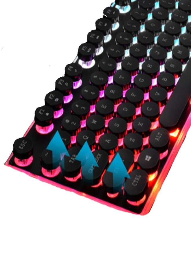 Backlight USB Wired 104Keys Punk Keyboard PC Laptop Desktop Ergonomic Gaming Mouse Keyboard - Image 1