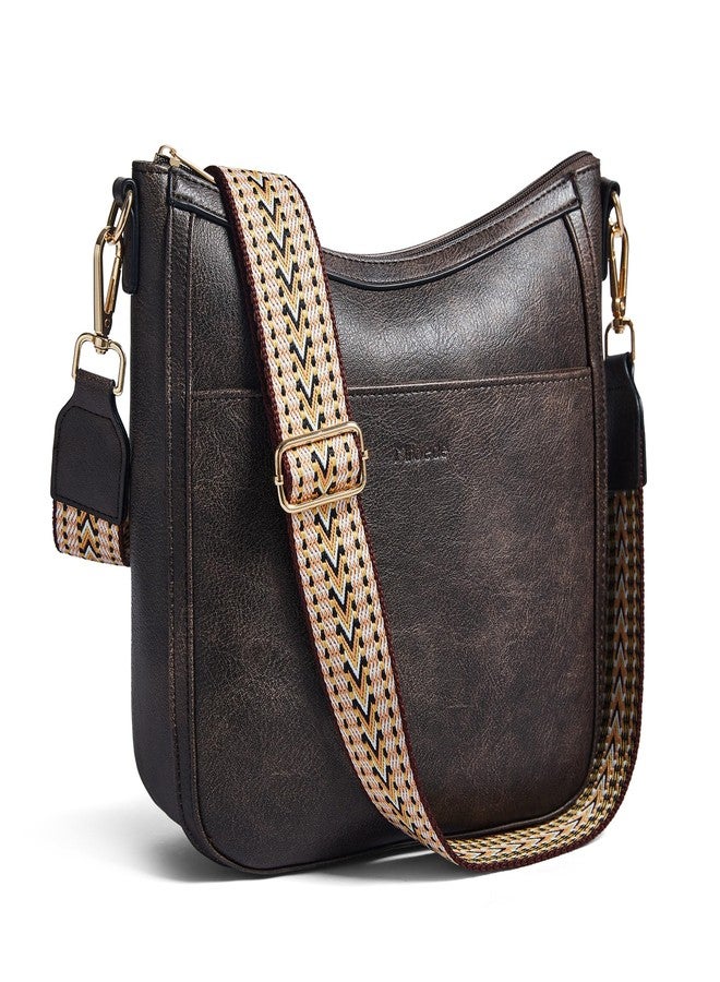 Mroede Crossbody Bags for Women Crossbody Purse for Women Vegan Leather Hobo Purses Shoulder Handbags for Daily Travel Work, Coffee - Image 1