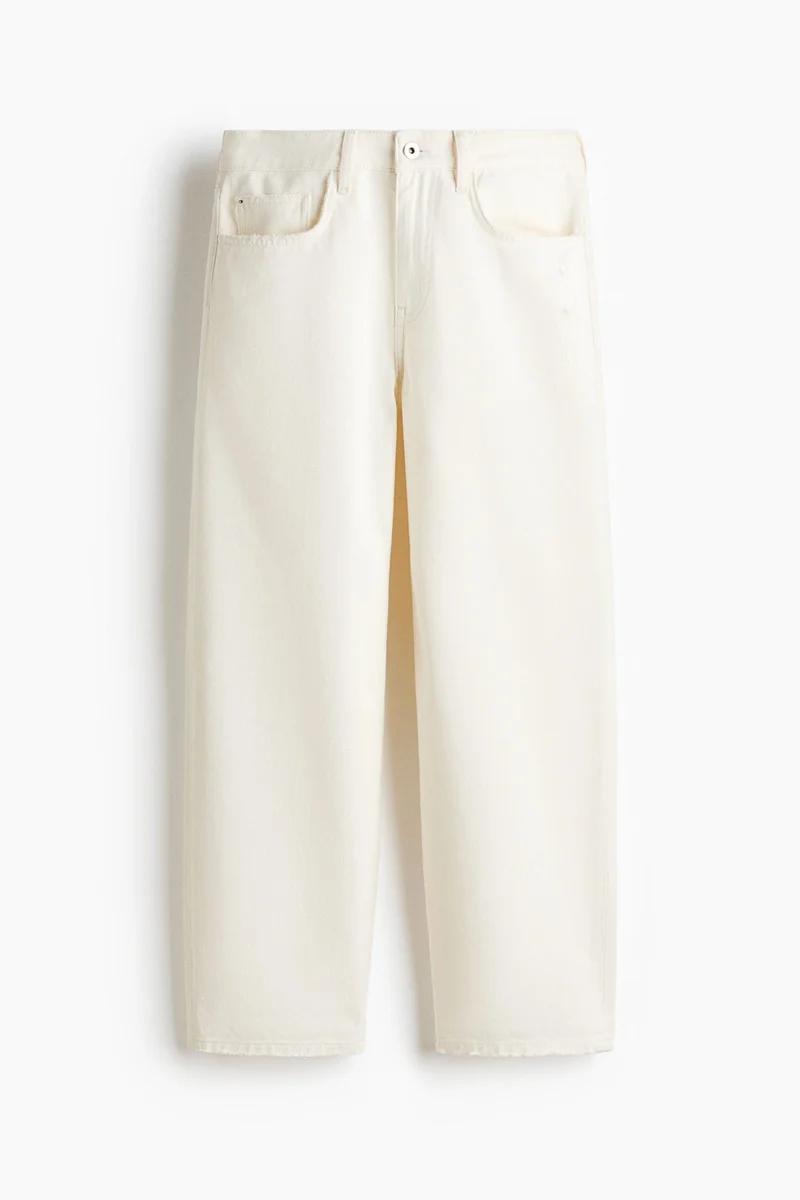 Barrel Leg Low Waist Ankle Jeans