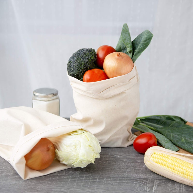 DR 100 Percent Cotton Muslin Drawstring Bags For Shoes Storage Pantry Gifts (12 x 16 inch - 6 pack, Beige) - Image 4