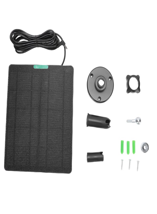 Solar Panel Charger 10W ETFE and Monocrystalline Silicon High Temperature Proof DC3.5 Interface Camera Doorbell Solar Panel Black - Image 1