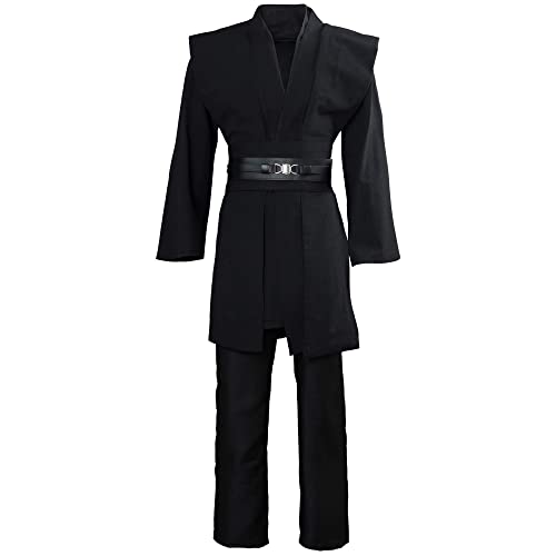 Gothden Jedi Tunic Costume Hooded Robe Knight Fancy Full Set Halloween Cosplay for Adult Mens - Image 1