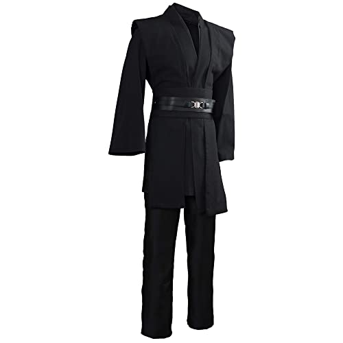 Gothden Jedi Tunic Costume Hooded Robe Knight Fancy Full Set Halloween Cosplay for Adult Mens - Image 2