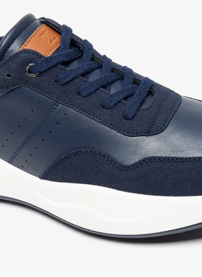 DUCHINI Men's Solid Lace-Up Sneakers