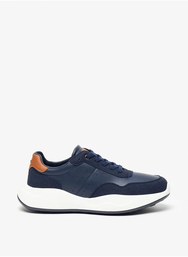 DUCHINI Men's Solid Lace-Up Sneakers