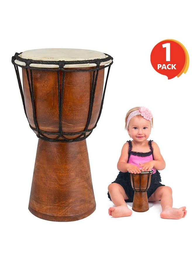 ArtCreativity 8 Inch Mini Wooden Toy Drum Rustic Brown Wood And Authentic Design Fun Musical Instrument For Children Gift Idea Party Supplies Birthday Party Favor For Boys Girls Toddler  - Image 1