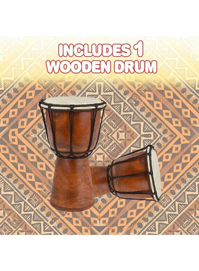 ArtCreativity 8 Inch Mini Wooden Toy Drum Rustic Brown Wood And Authentic Design Fun Musical Instrument For Children Gift Idea Party Supplies Birthday Party Favor For Boys Girls Toddler  - Image 4