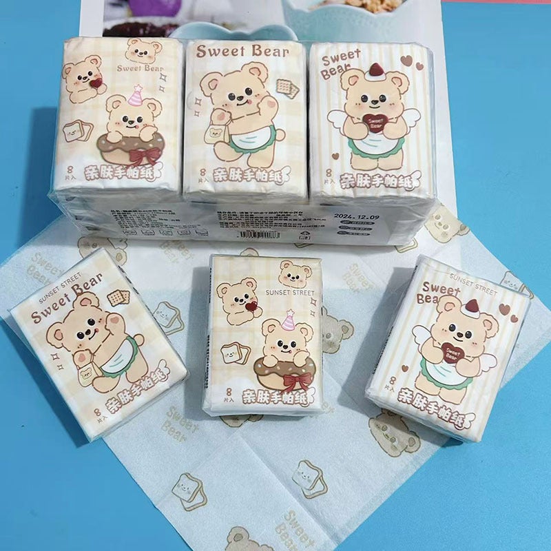 Printed Handkerchief Paper Kt Cat Parchia Dog Printed Paper Towel Portable Small Package Facial Tissue Toilet Paper Color Napkin - Image 1