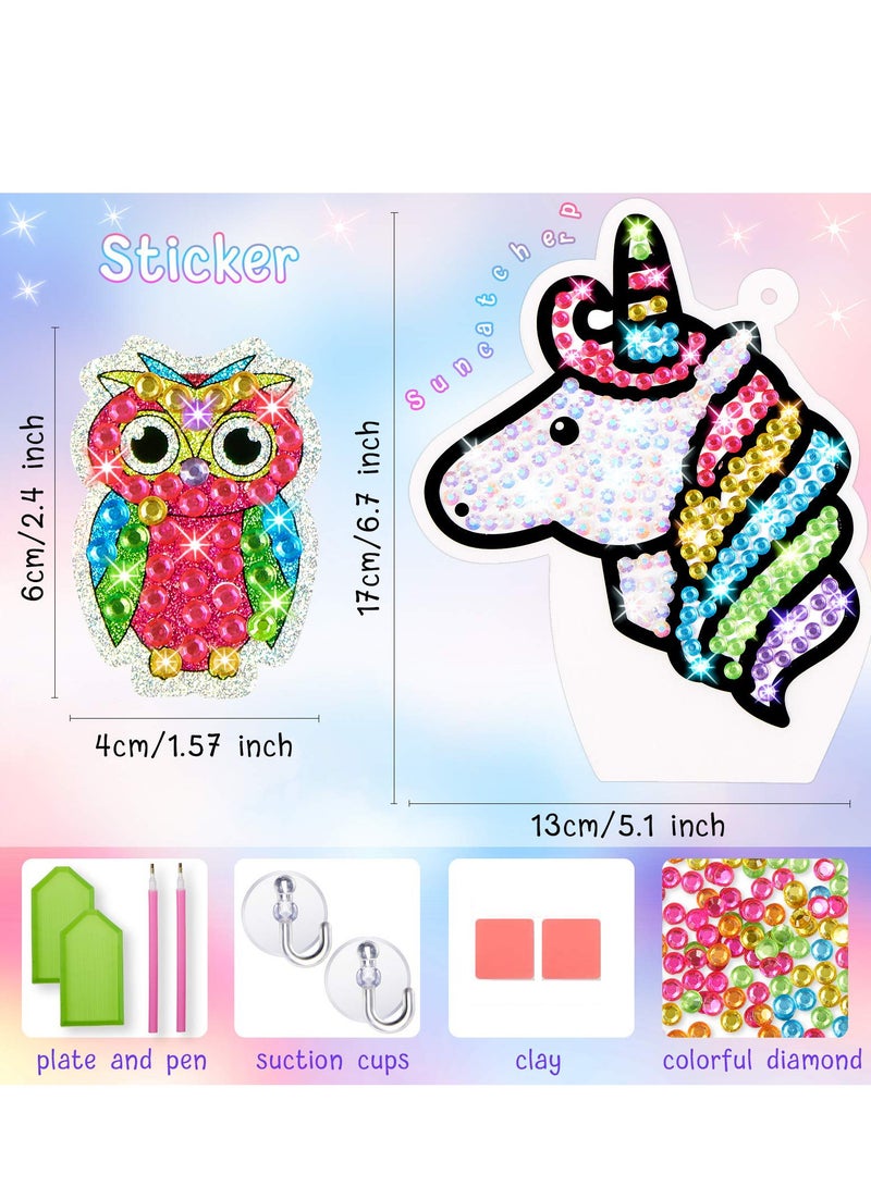 SOLARAE Children's Diamond Painting Kit, 24 Pieces Cartoon Animal Unicorn 5D Diamond Painting Stickers Puzzle DIY Painting Tools Suitable for Children Arts and Crafts Diamond Art Craft Stickers - Image 5